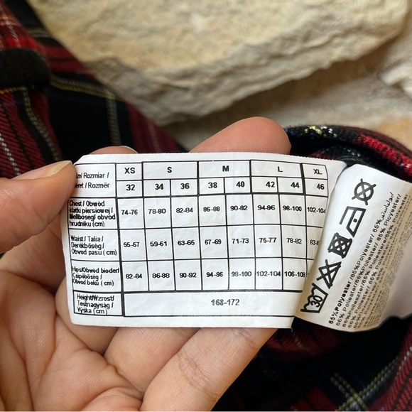 Asos Pimkie tartan print plaid trousers M - Picture 8 of 9